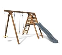 Portique balançoire en bois Soulet Objectif Nature avec toboggan - Fleur