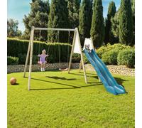 Portique Balançoire Avec Toboggan - Techwood Harmonie Billy Pour Enfants Bleu TU