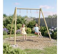 Portique Balançoire Double Techwood Harmonie Doublo 2 - Pour 2 Enfants Bleu/corail TU