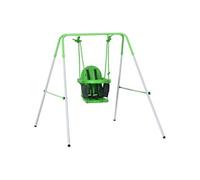 Outsunny Balançoire portique pour Enfants de 6 à 36 Mois capacité de Charge de 25 Kg en Acier avec Pieds antidérapants extérieur et intérieur Hauteur 122 cm Vert