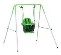 Outsunny Balançoire portique pour enfants de 6 à 36 mois balancoire bebe capacité de charge de 25 Kg en acier hauteur 122 cm vert | Aosom France