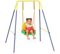 Portique Balançoire Enfants - AIYAPLAY - 3 en 1 - Pliable - Siège Réglable - Support en Acier - 128 x 155 x 157 cm - Multicolore