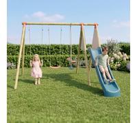 Portique Balançoire Et Toboggan En Bois 2,30m Yaki 2 + Secur'in Bois TU