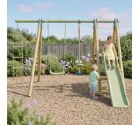 Portique Balançoire Et Toboggan Techwood Oreka 2 Pour Enfants Bois TU