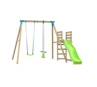 TP Toys Station balançoire et vis-à-vis AUBÉPINE bois FSC® H243 cm avec toboggan