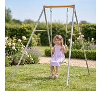 Portique Balançoire Métal 1 Enfant Hauteur 1.90 M Avec Siège Sécurisé Gris TU