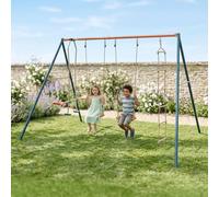 Portique Balançoire Métal 2,20 M Axion Maho - 5 Enfants Bleu/corail TU