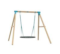 TP Toys – Portique balançoire Amarante – Nid bois H243 cm – Kit d'ancrage – Marron/Bleu/Vert