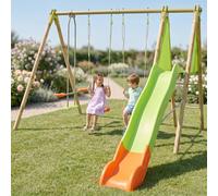 Portique Balançoire Techwood Optima 2,30 M Avec Toboggan Pour Enfants Bois TU
