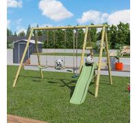 Portique Balançoire Tutti Avec Toboggan Pour Enfants Bois TU