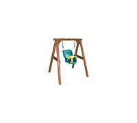 Portique en bois brun - balançoire bébé