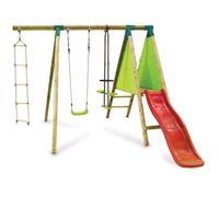 Portique Bois "Kida" - Avec 1 Toboggan - 1 Balançoire - 1 Face À Face - 1 Nacelle.