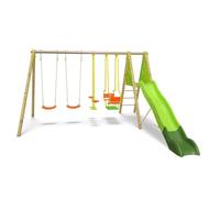 Portique Balançoire Métal Kaheco 2,30 M 8 Enfants Bois TU