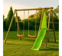 Portique dani topwood 2,30m 2 balançoires, 1 toboggan bois TU