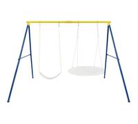 Portique de Balançoire en Métal Robuste - GOPLUS - Charge 300kg - Support de Nid d'Oiseau - Pour Balançoires