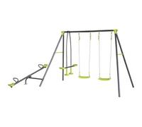 Portique de jeu en métal avec balançoire à bascule "Basile" - 4 agrès - Vert