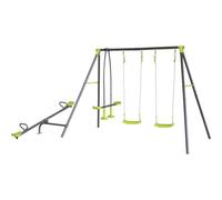 Habitat et Jardin - Portique de jeu Basile - Structure métal - 4 agrès - Vert