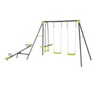 Habitat et Jardin - Portique de jeu Basile - Structure métal - 4 agrès - Vert