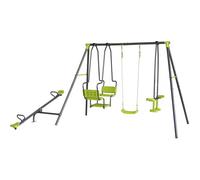 Portique de jeu en métal - Lenny - 4 agrès - Vert - 342 x 240 x 195 cm