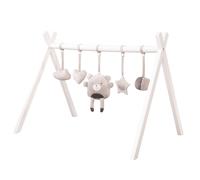 Portique d'éveil en bois massif + 5 pendentifs roba style blanc - gris TU