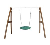 Axi Portique En Bois Fsc Marron / Blanc Avec Balançoire Nid D’Oiseau Enfant 100 Cm Summer | Balançoire Ronde Pour Le Jardin