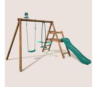 Soulet - Petite station en bois 2 agrès et toboggan en plastique - Menthe