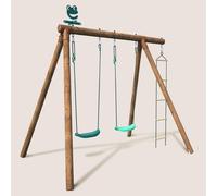 Portique en bois rond 3 agrès avec échel