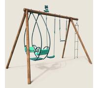 Soulet Portique bois 1 balançoire 1 échelle 1 trapèze 1 balancelle - Juliette - 004501
