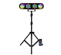 Mooving Light - LEDBAR-ASTRO-RC - Support lumineux avec 2 effets : 2x7 LED et 2 ASTRO RVBB avec télécommande - Pied téléscopique 0,7 à 1,7m