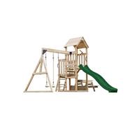 Portique Mette 2 balançoires + table toboggan vert Vert