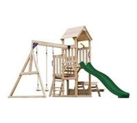 Portique Mette 2 balançoires + table toboggan vert Vert