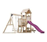 Portique Mette 2 balançoires + table toboggan violet Violet