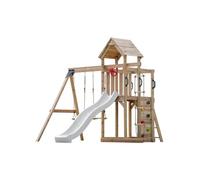 Portique Moos 2 balançoires + échelle toboggan blanc