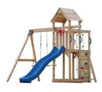 Portique Moos 2 balançoires + échelle toboggan bleu Bleu