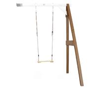 Portique en bois avec balançoire siège nid rond marron/blanc TU