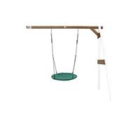 Axi Portique Mural En Bois Blanc Marron Avec Balancoire Siege Nid Rond