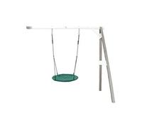 AXI Portique mural en Bois FSC Gris / Blanc avec Balançoire Nid d'Oiseau Enfant 100 cm Summer | Balançoire ronde pour le jardin