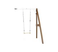 Portique en bois avec balançoire siège nid rond marron/blanc TU