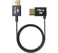 Portkeys Câble HDMI Ultra-Fin 1 m, Noyau coaxial 10 conducteurs, 2,4 mm de diamètre, Mapping 19 broches complet, 8K@60Hz 4K@120Hz, HDMI A vers A haute vitesse pour moniteur caméra, TV, PC, (1m Câble)