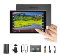 Portkeys HD7T Moniteur Caméra 7" avec Batterie NP-F550, Écran Tactile 1000 Nits Haute Luminosité avec Touches de Raccourci Supérieures, Compatible DSLR avec Pare-Soleil