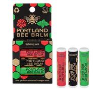 Portland Bee Balm Lot de 3 baumes à lèvres naturels faits à la main à base de cire d'abeille, sans parfum, assortiment menthe et rose de l'Oregon