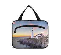 Portland, Maine, USA at Portland Head Light in the Morning 1 PC Hanging Travel Wash Bag with Handle Portable Makeup Organizer Brush Storage Case Portable Travel Cosmetic with Hook M