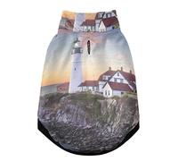 Portland, Maine, USA at Portland Head Light in The Morning Gilet d'hiver pour animal domestique avec trous de suspension, coupe-vent en polaire extra chaude pour chien et chat Veste pull Vêtements