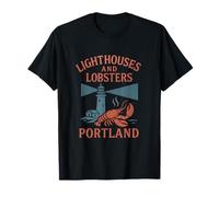 Portland ME Phares et homards Design vintage T-Shirt