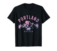 Portland Oregon Montagnes Ours Nature Vintage T-Shirt Graphique avec Valeur