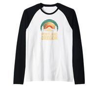 Portland Oregon Retro Sunset Mountain Travel Design Tees Manche Raglan
