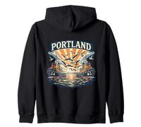 Portland Oregon Souvenir Harbour Navires Portland Sweat à Capuche