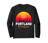 Portland Oregon Vintage Retro Sunset City State USA Manche Longue