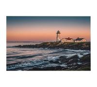 Portland - Petit tapis lavable avec envers en caoutchouc antidérapant pour cuisine, chambre à coucher, salle de bain, motif phare de la rivière, lever du soleil