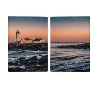 Portland River Lighthouse Étui de passeport ultra fin en cuir synthétique pour documents de voyage Compact Premium International US Passport Housse de protection pour homme et femme